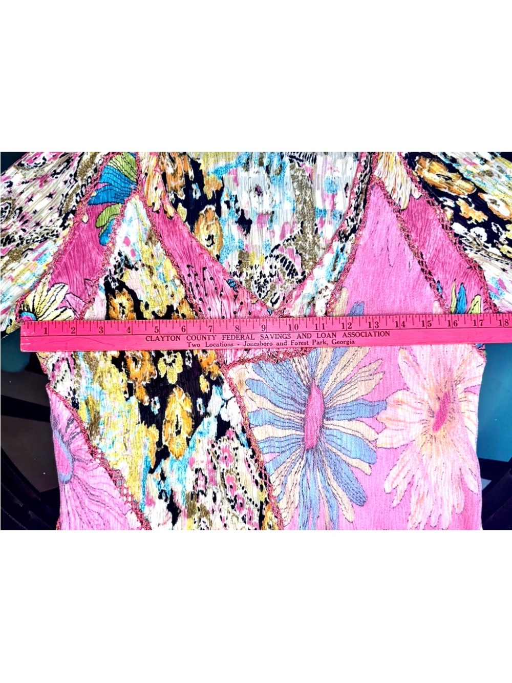🌸ALBERTO MAKALI🌸 GEO CRINKLE SEQUIN CROCHET STRETCH PLUNGE NECK LONG SLEEVE TOP - Picture 13 of 16